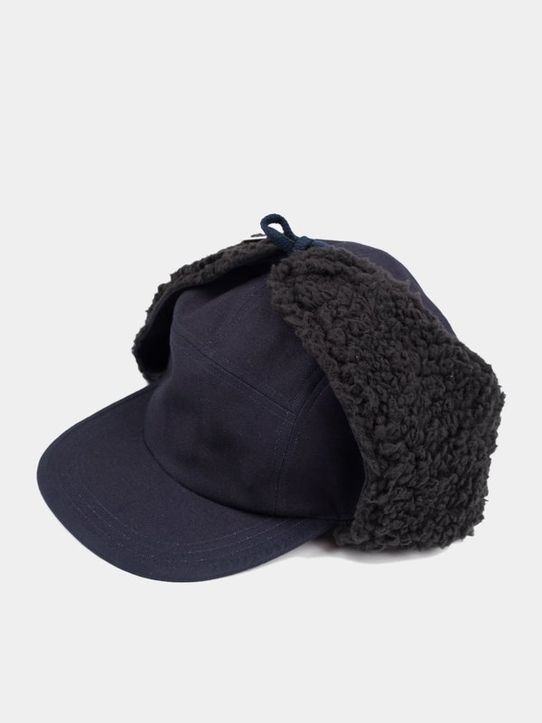 Blue Blue Japan Woven Boa Liner Hunting Cap - Indigo 