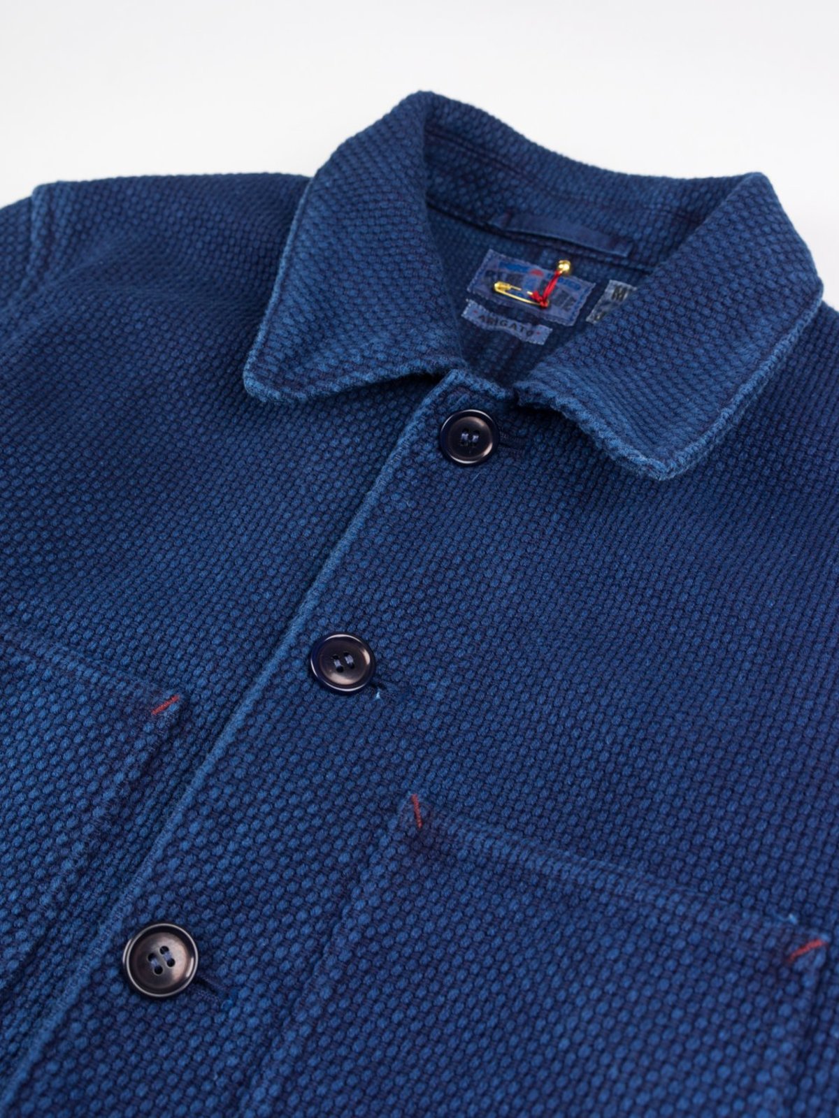 Blue Blue Japan Woven Hand Dyed Big "Sashiko" Standard Coverall - Indigo  - Image 5 of 6