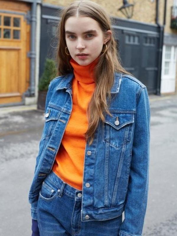 black frill denim jacket