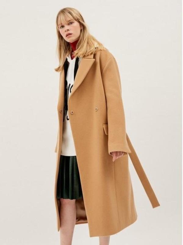 MOHAN Cashmere Peaked Collar Long Coat | Garmentory