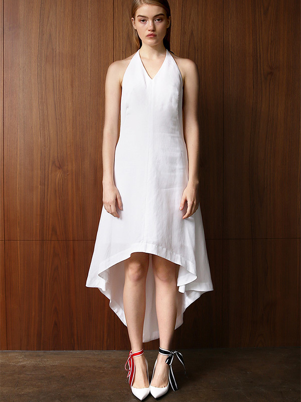one shoulder asymmetrical hem dress BURNT ORANGE ONE SHOULDER ASYMMETRICAL HEM BODYCON MIDI DRESS D10415D-A main image 1