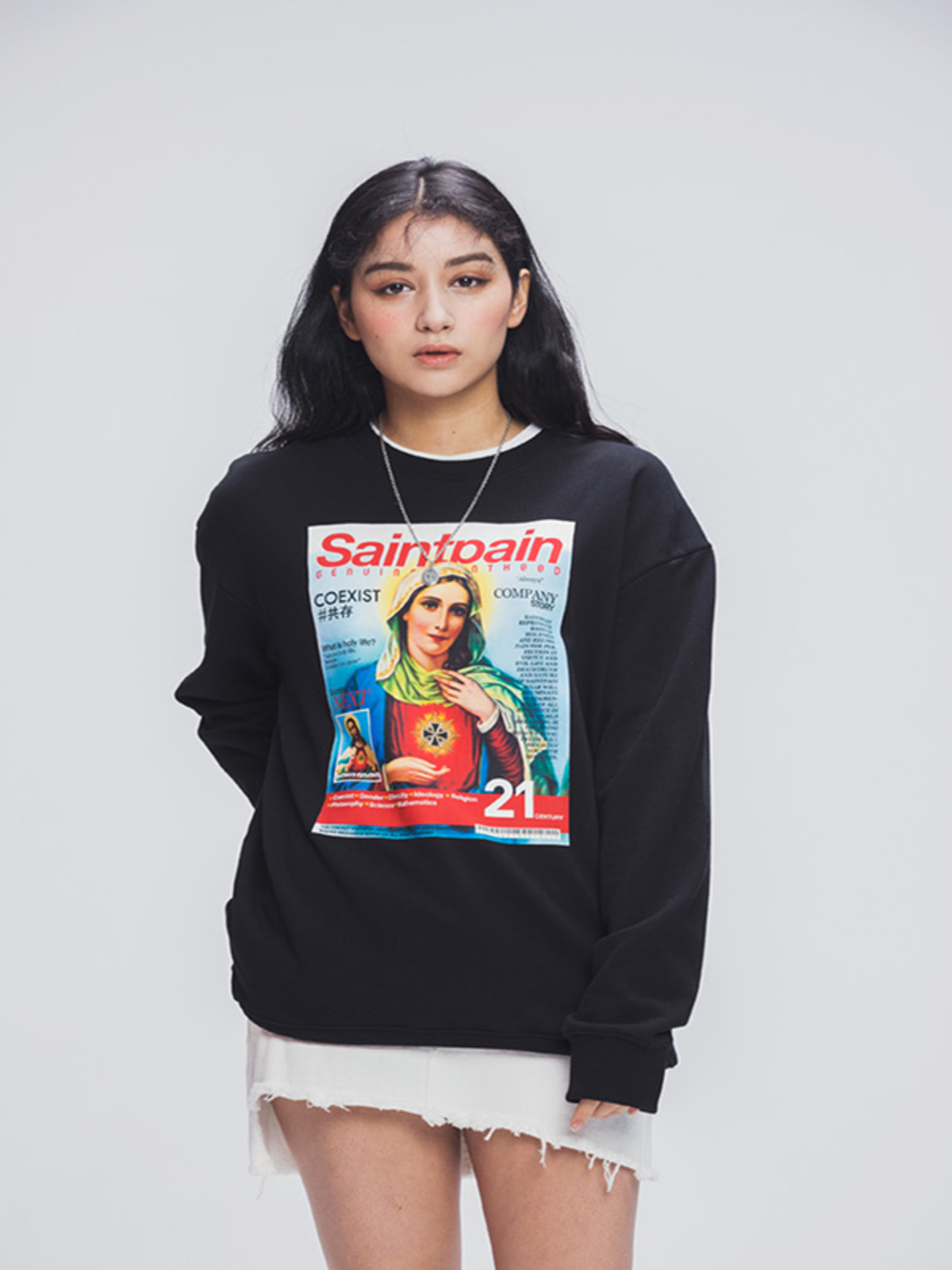 Men's SAINTPAIN [unisex] SP Mag Crew Neck LS White | Garmentory