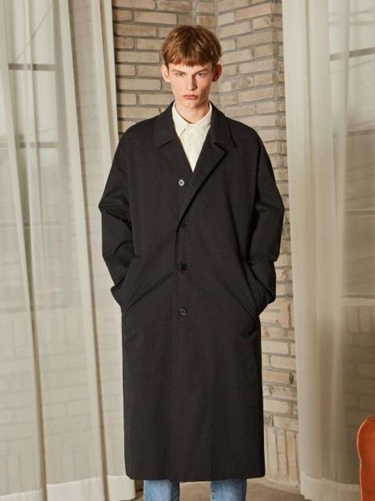 YAN13 Drop Oversized Trench Coat - Black | Garmentory
