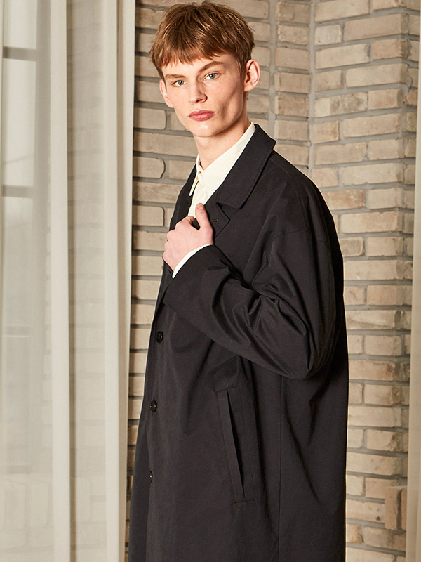 YAN13 Drop Oversized Trench Coat - Black | Garmentory