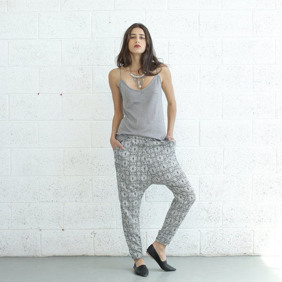 naftul Drop Crop Geo Pants naftul Drop Crop Geo Pants