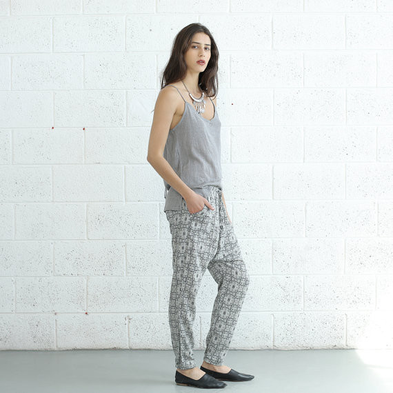 naftul Drop Crop Geo Pants naftul Drop Crop Geo Pants