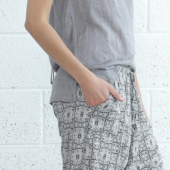 naftul Drop Crop Geo Pants naftul Drop Crop Geo Pants