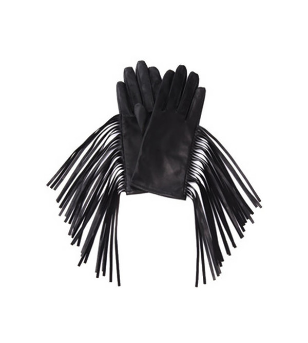 G.V.G.V. Leather Fringe Gloves Garmentory