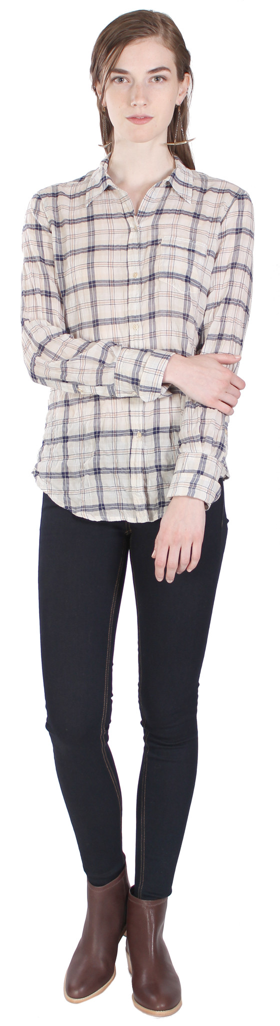 Nili Lotan Shirt Indigo Stripe in Multi Nili Lotan Shirt Indigo Stripe in Multi
