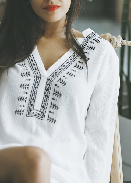 C+L Finds Embroidered Tunic in Cream C+L Finds Embroidered Tunic in Cream