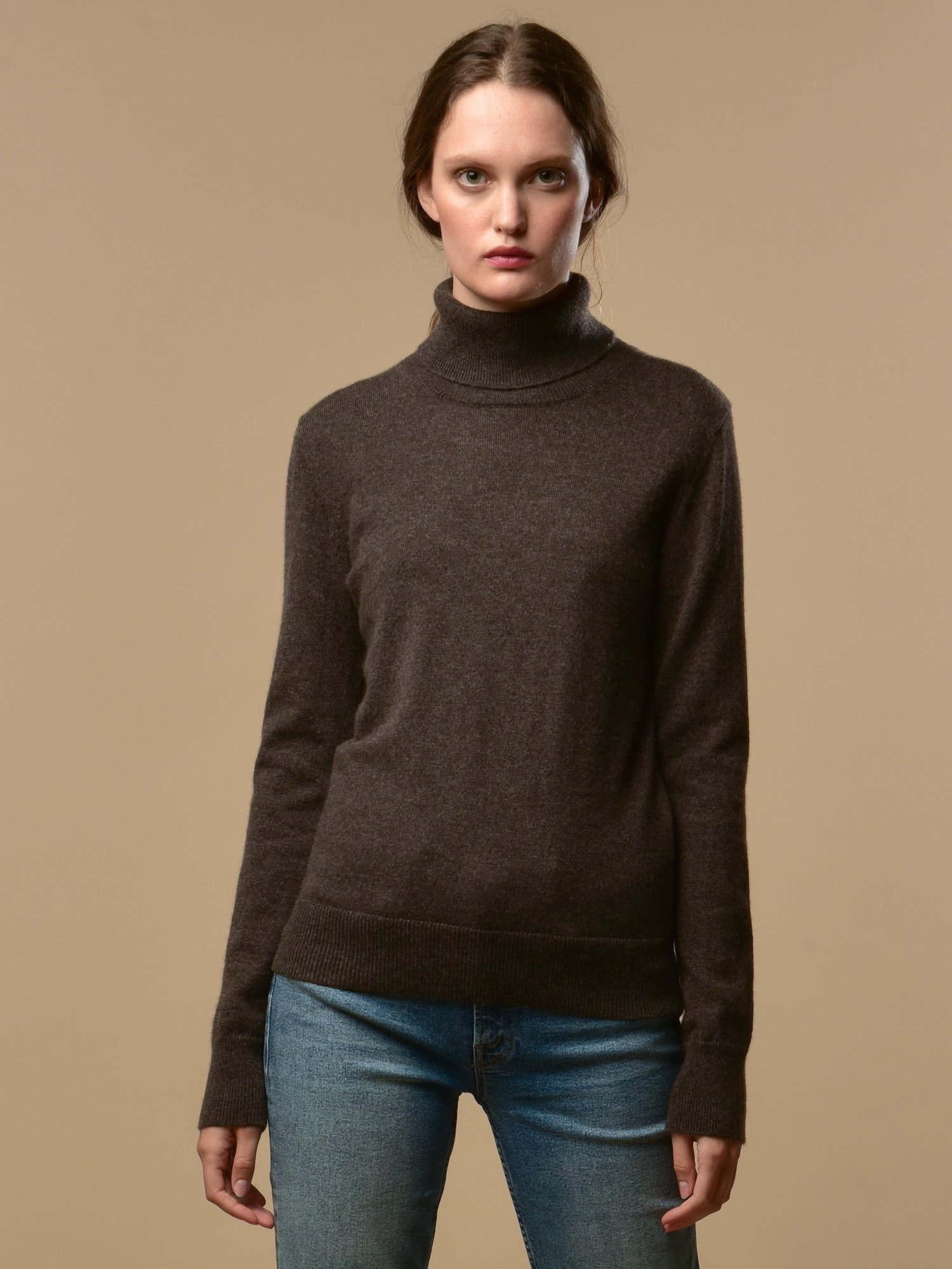 PURE CASHMERE NYC Turtleneck Sweater Cocoa Brown Garmentory