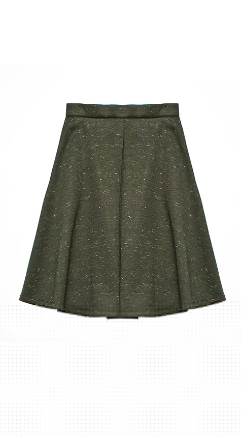 Obakki Flare Skirt with Front Pleat Obakki Flare Skirt with Front Pleat