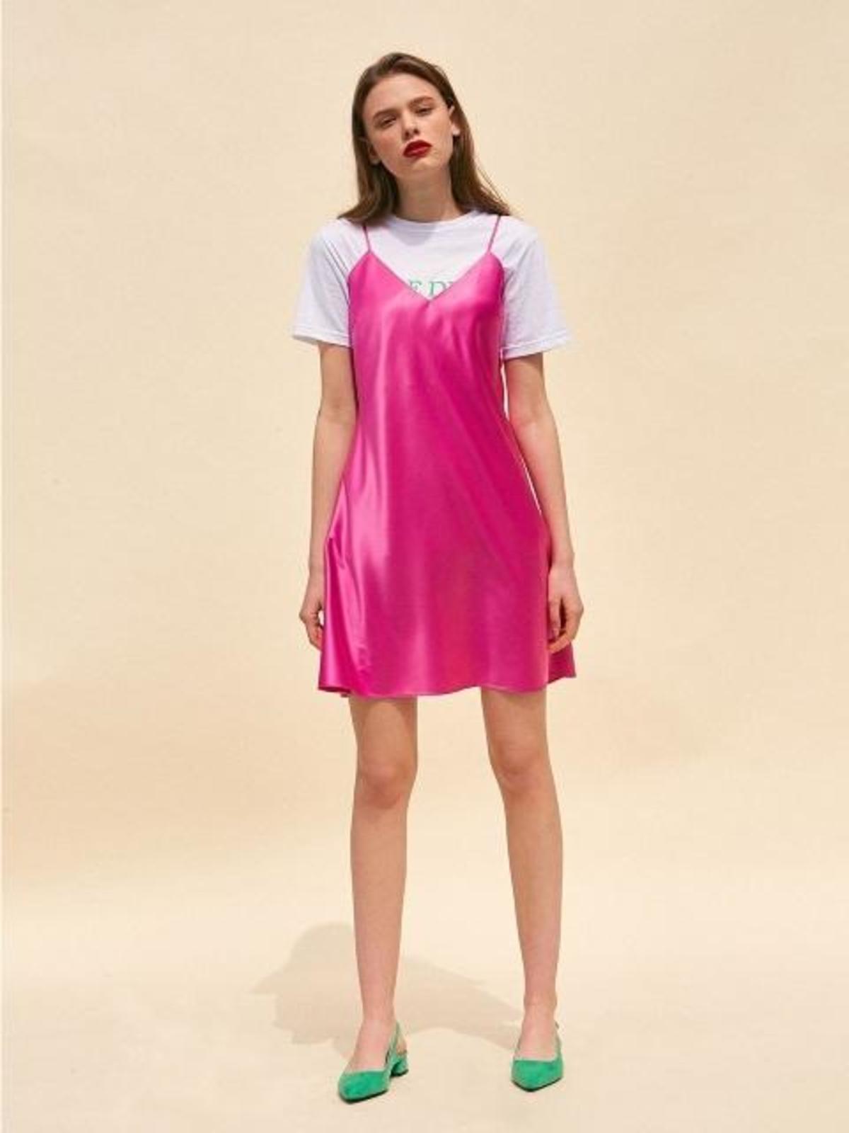 hot pink plus size bridesmaid dresses Ophelia Sweetheart A-Line Stretch Satin Bridesmaid Dress main image 0