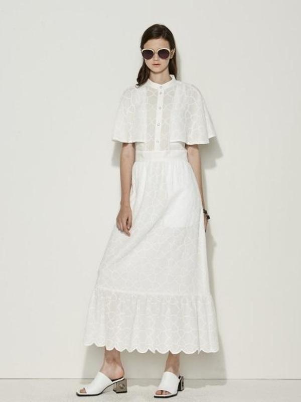 LIE Lace Long Dress - Black/White | Garmentory