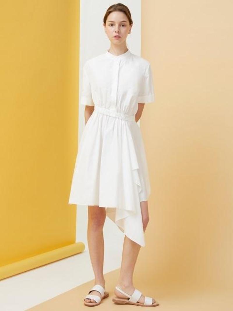 MILLOGREM Draped Shirts Dress - White | Garmentory