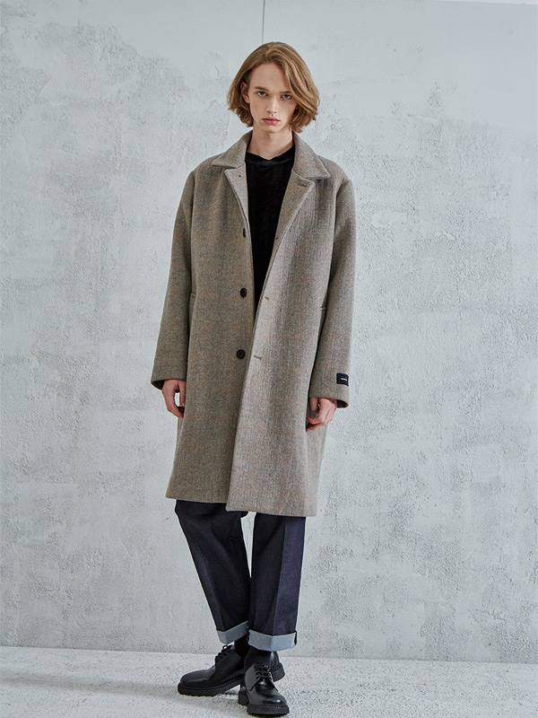 【MISTERGENTLEMAN】新品 CHECK BALMACAAN COAT OWL91 Balmacaan Check Coat - Beige | Garmentory