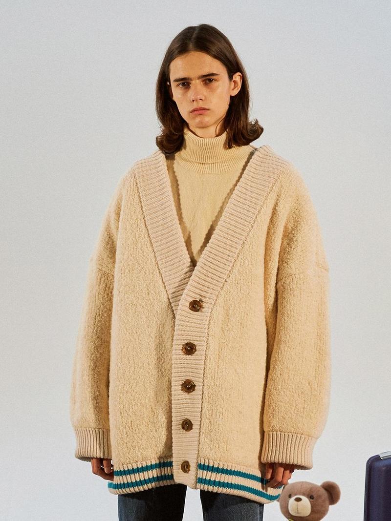 TRUNK PROJECT Alpaca Blend Shearing Cardigan - Ivory | Garmentory