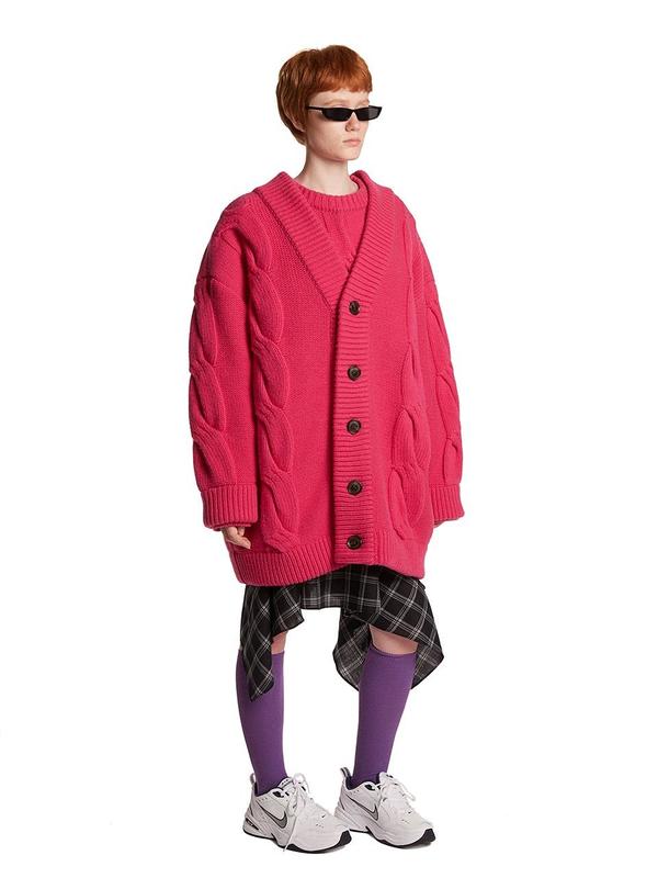 TRUNK PROJECT Cable Wool Knit Cardigan Jacket Pink Garmentory