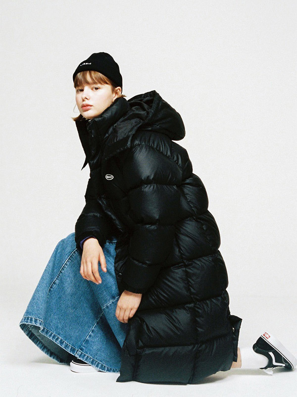 ダウンジャケット・コート KIRSH Coloration duck down oversized padding KA dark green F Michael Kors Mens Lakota Puffy Down Jacket Long Sleeve Front