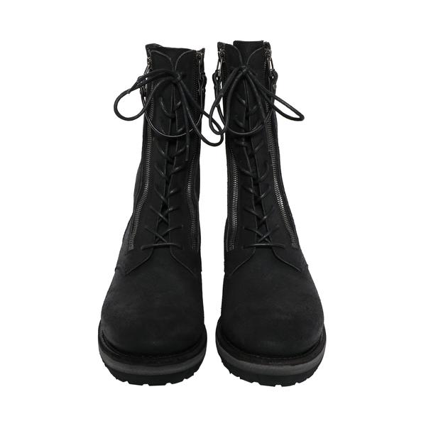 The Viridi-Anne Dual Zip Leather Boots - BLACK | Garmentory