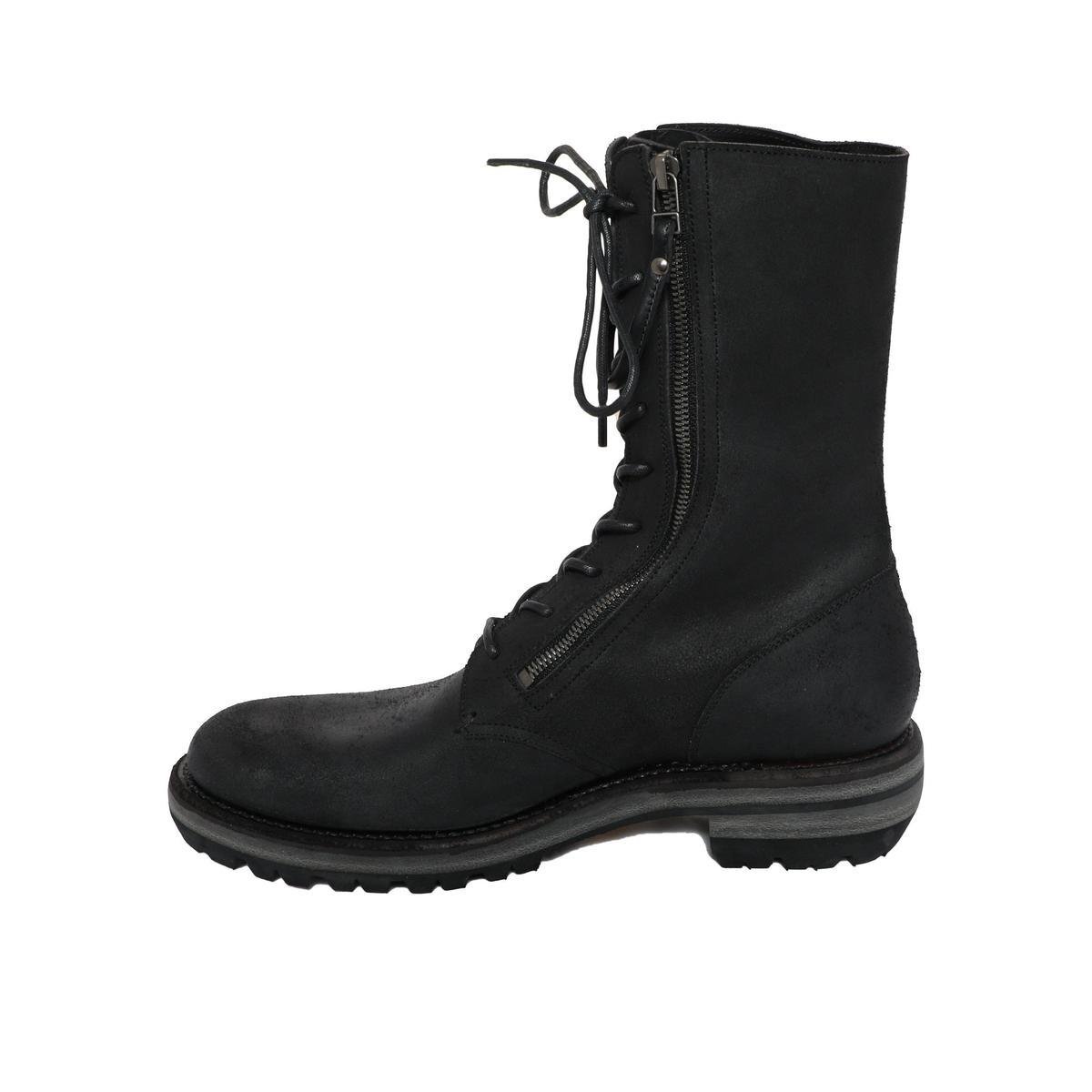 The Viridi-Anne Dual Zip Leather Boots - BLACK | Garmentory