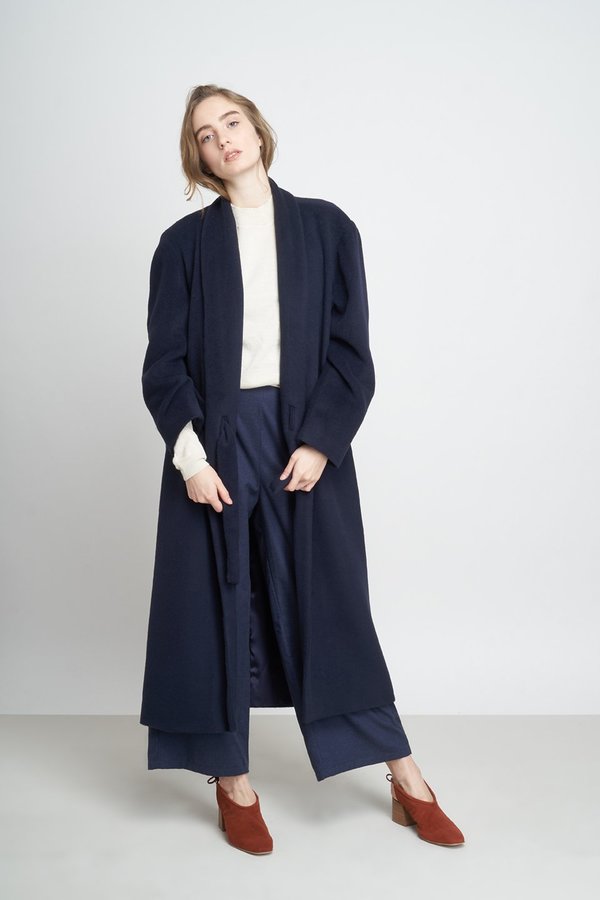 long navy coat