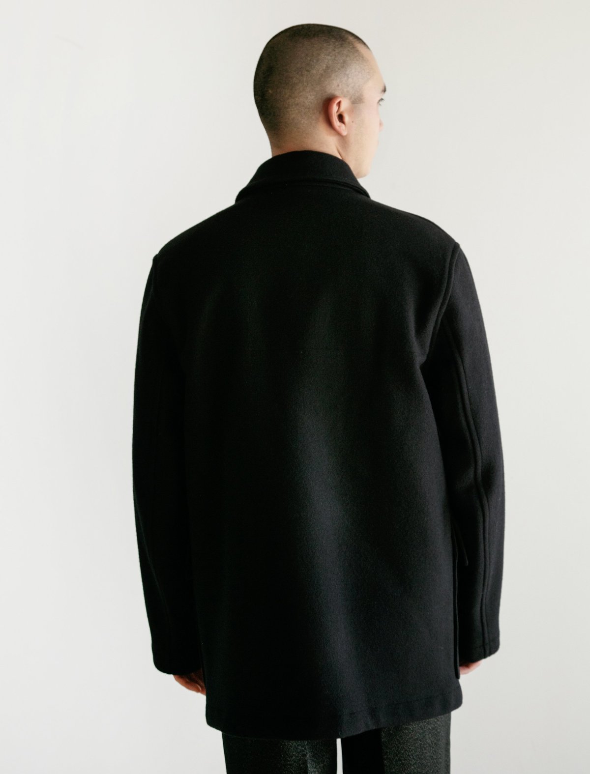 Margaret Howell Military Melton Worker Coat - Midnight | Garmentory