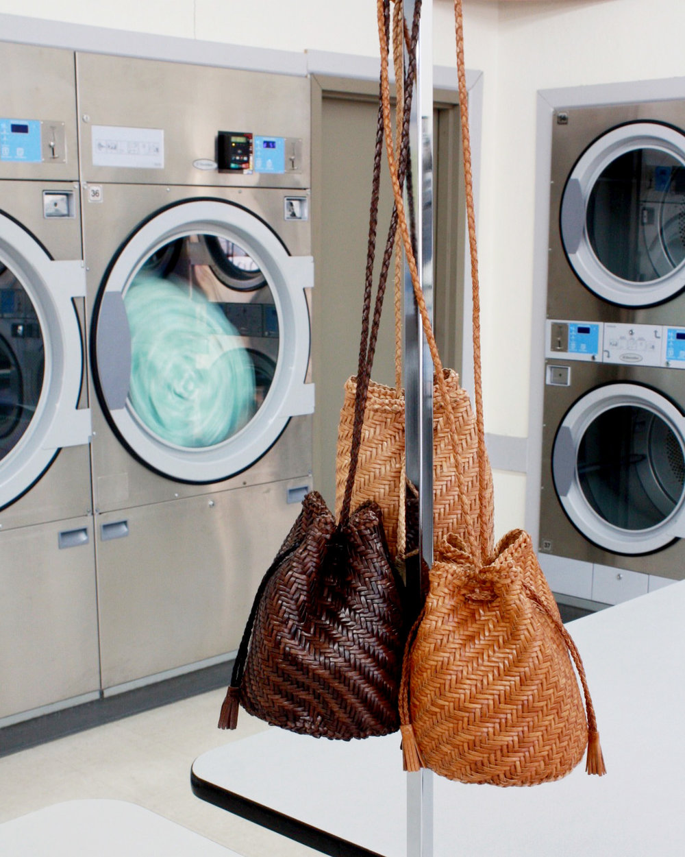 Dragon Woven Leather Pom Pom Double Jump Bag Garmentory