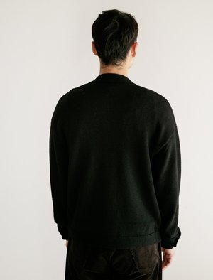 Auralee Uneven Wool Cord Knit Blouson - Black | Garmentory