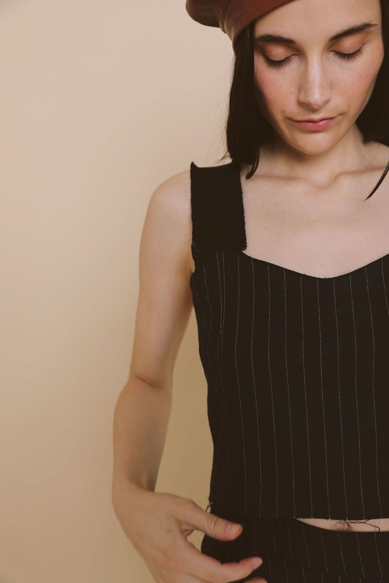 Suzanne Rae Loose Corset Top - Navy