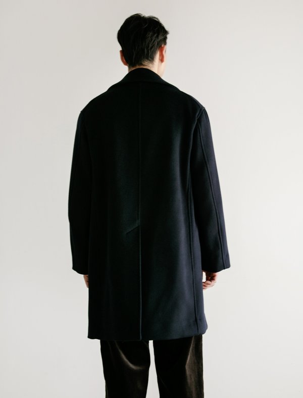 Auralee Beaver Melton Peacoat - Navy | Garmentory