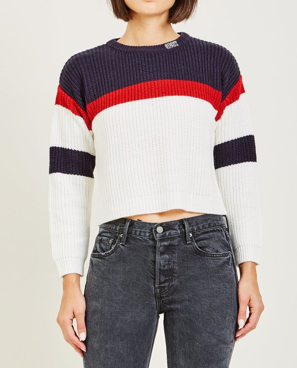 Obey Womens Allie Striped Crewneck Sweater