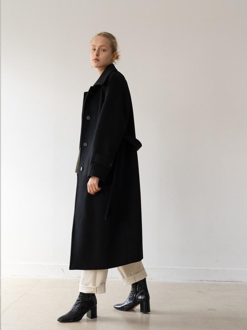 KINDERSALMON|^|[Essential] Cashmere Single Coat Black | Garmentory