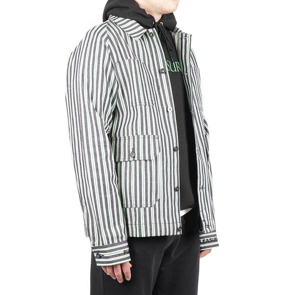 pleasures striped denim utility jacket