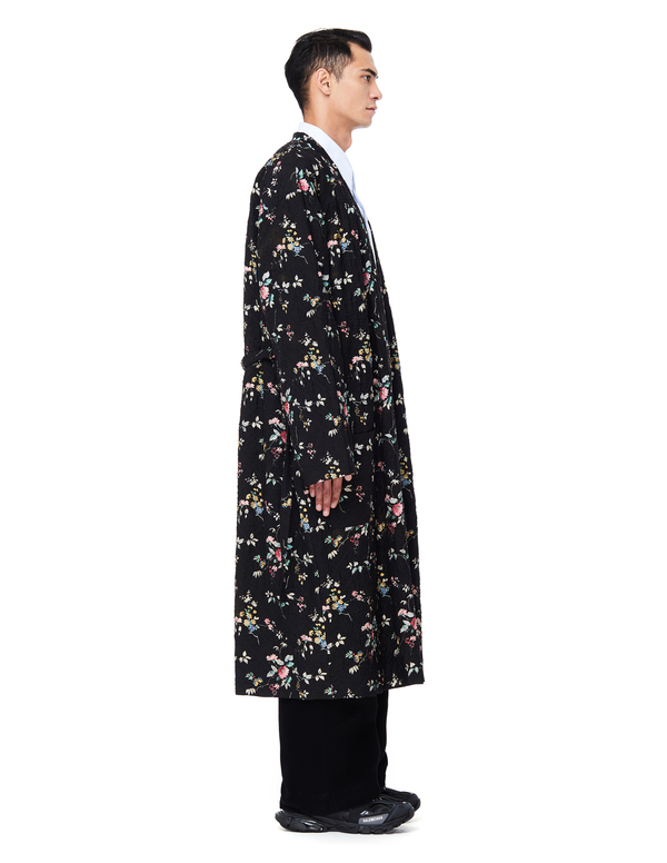 robe de chambre テーラードジャケット　ブラック　花 robe de chambre テーラードジャケット ブラック 花（robe de