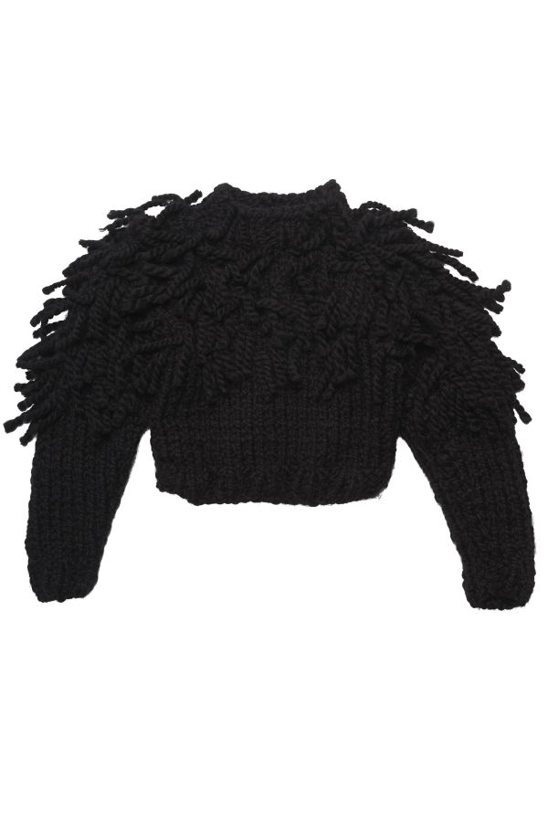 KIDS Manuela Fringe Jumper - BLACK