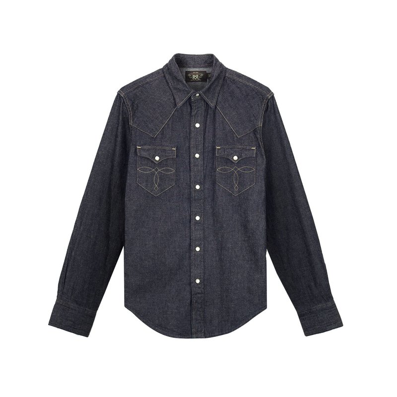 【RRL】 Indigo Denim Western Shirt デニム シャツ RRL Buffalo Western Shirt Denim Indigo Rinse | Cultizm