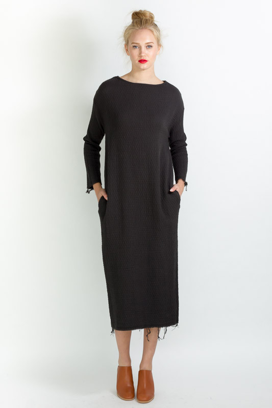 BLACK CRANE QUILT DRESS BLACK CRANE QUILT DRESS