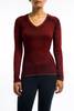 Avant Toi cashmere v neck fitted sweater - RED - Thumbnail 1