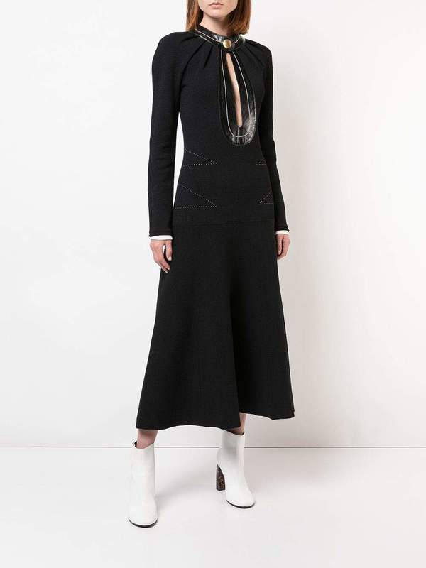 Proenza Schouler Key Hole Double Face Knit L/S Knit Dress - Black |  Garmentory
