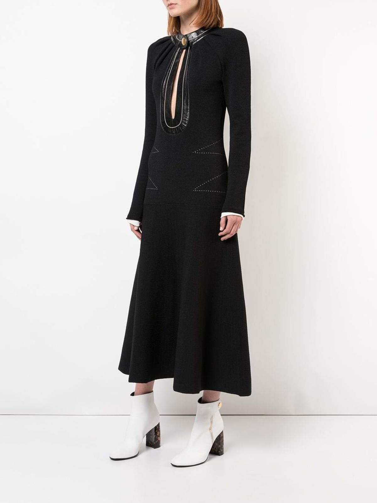 Proenza Schouler Key Hole Double Face Knit L/S Knit Dress - Black | Garmentory Proenza Schouler Key Hole Double Face Knit L/S Knit Dress - Black | Garmentory