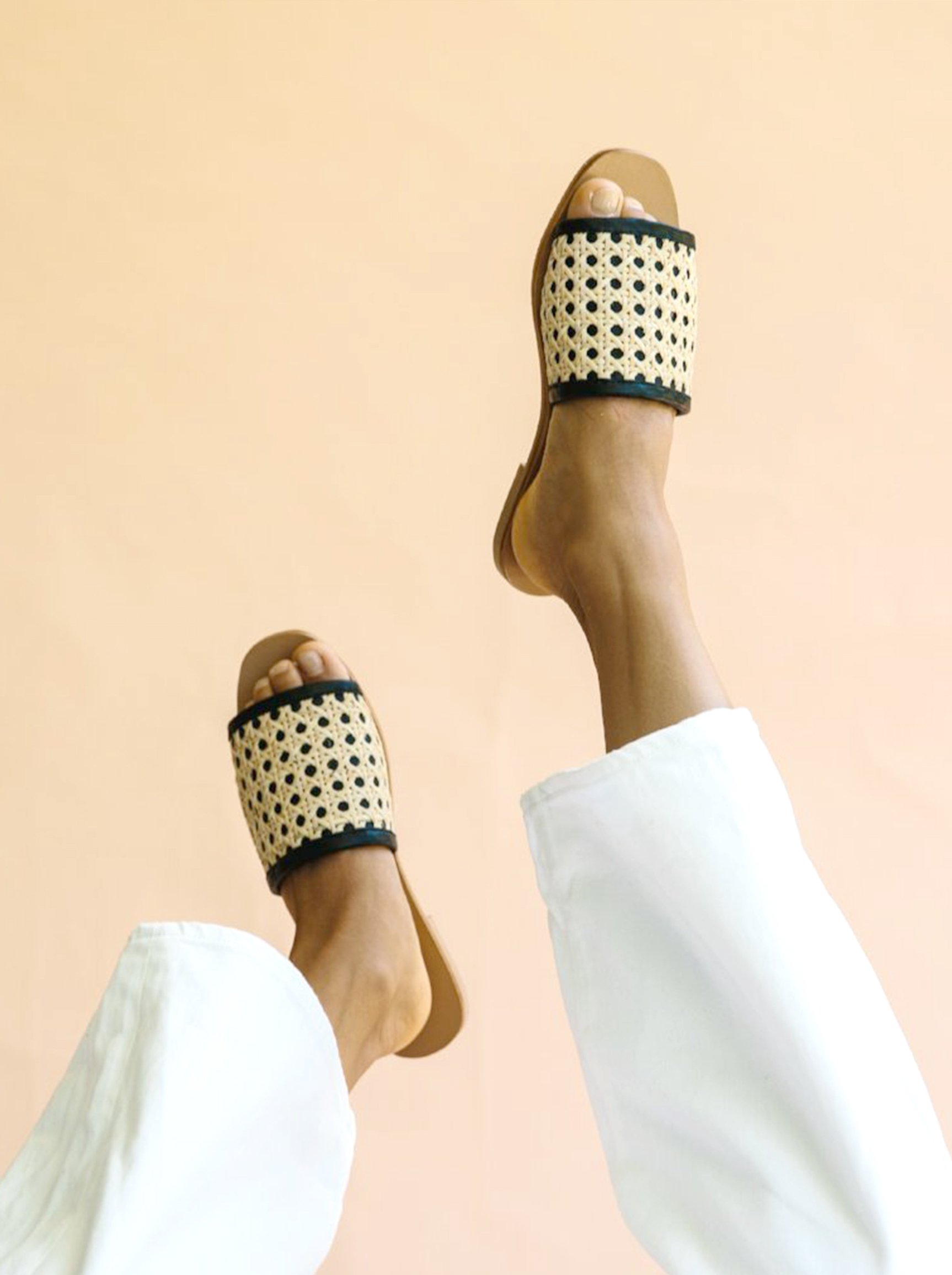 St Agni Henni Rattan Slides Garmentory