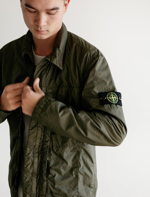 Stone Island Garment Dyed Reps Overcoat - Olive | Garmentory