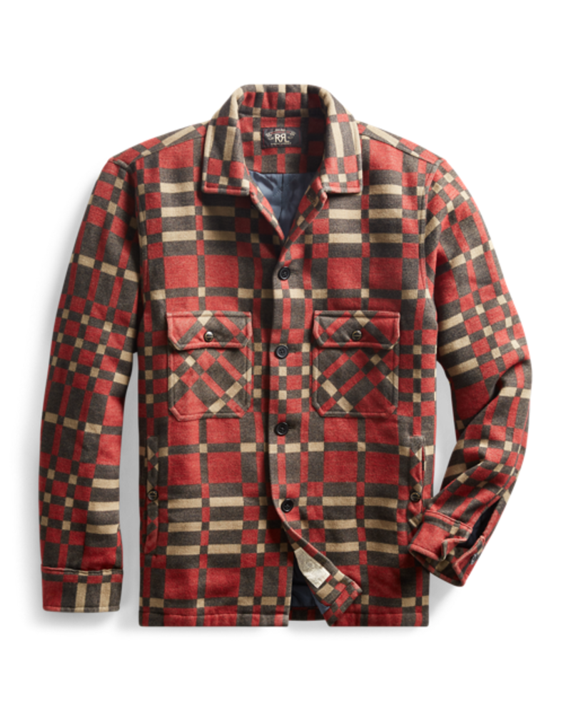 ameri♡SUMMER JACQUARD OVER SHIRT JACKET RRL Jacquard Overshirt - Red Warm Black | Garmentory