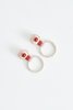 Robin Mollicone Small Beaded Hoop Earring - Red Jasper with Pink Dots - Thumbnail 3