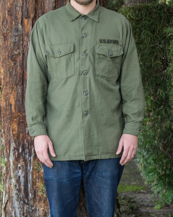 Fitra Vintage Type III OG107 Cotton Sateen Fatigue Shirt Olive Drab