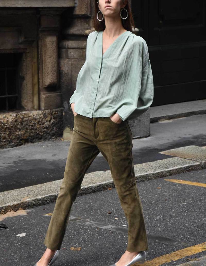 Son Trava Pavlik Cotton Shirt - sage green | Garmentory