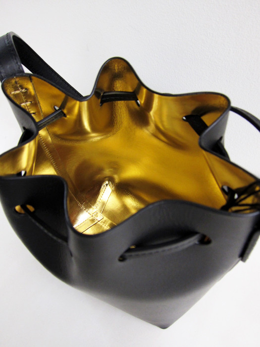 Mini Mini Bucket Bag, Black/Gold Mini Mini Bucket Bag, Black/Gold