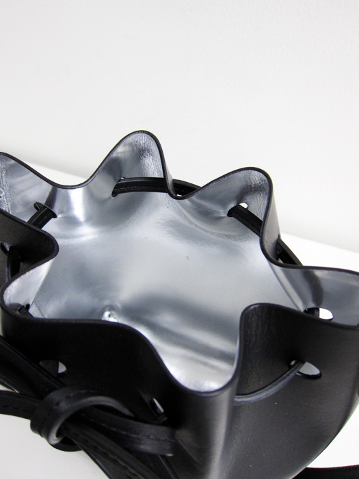 Mini Mini Bucket Bag, Black/Silver Mini Mini Bucket Bag, Black/Silver