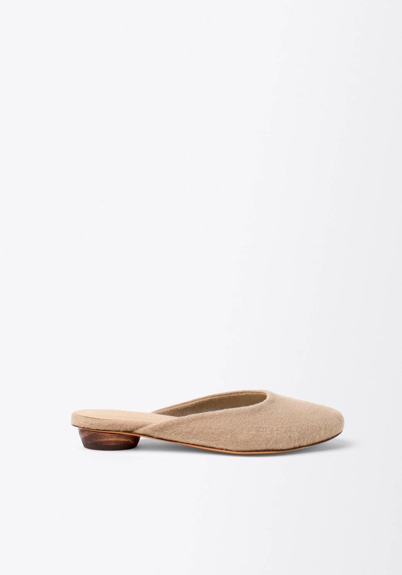 Mari Giudicelli Leblon Wool Mule - Soft Beige/Gray | Garmentory